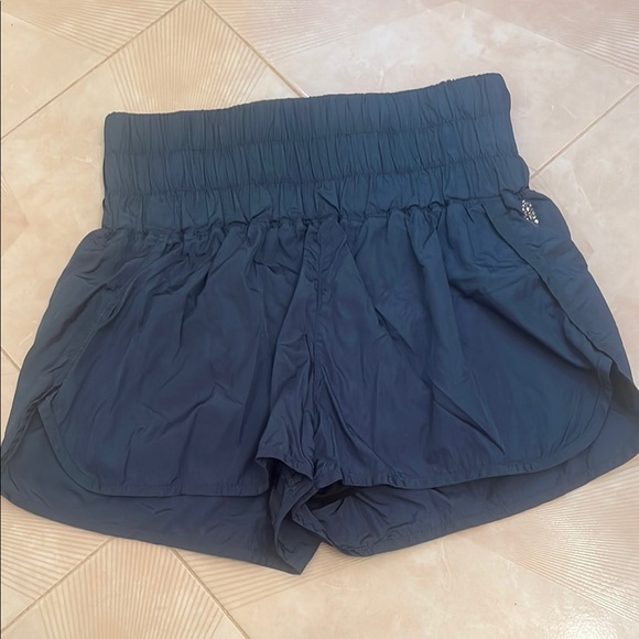 FP Movement by Free People Blue Athletic Shorts with Ruffled Hem - Picture 1 of 3